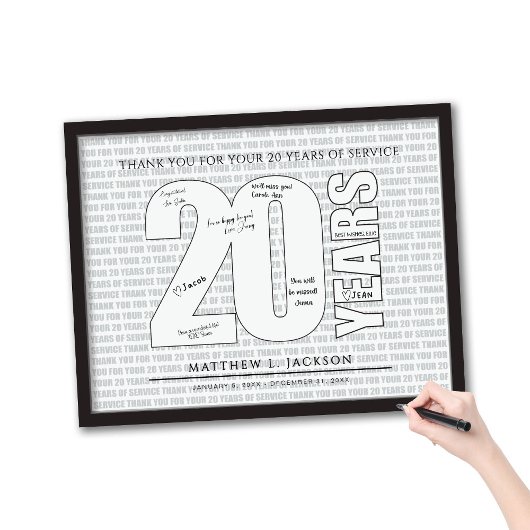 Poster Merci pour vos 20 ans de service