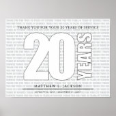 Poster Merci pour vos 20 ans de service (Devant)