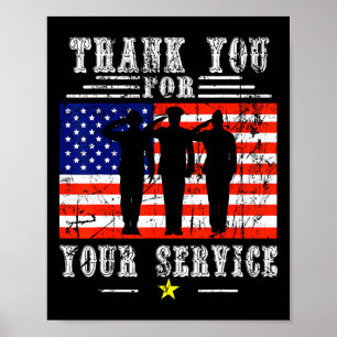 Poster Merci pour vos services patriotiques - Vétérans D