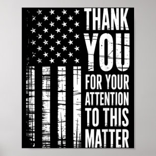 Poster Merci pour votre attention au drapeau américain
