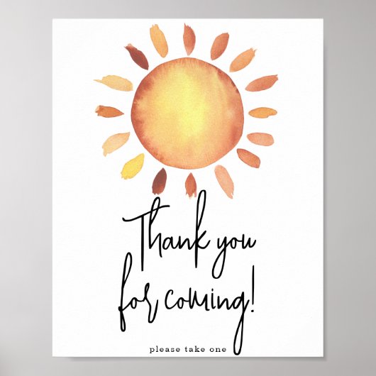Poster Merci pour votre venue, soleil (Devant)