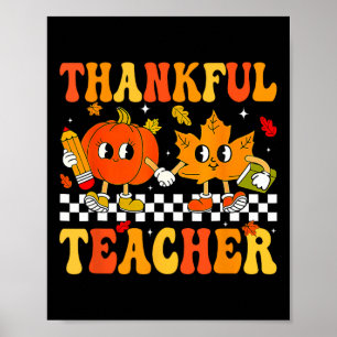 Poster Merci Professeur Retro Super Thanksgiving Fall Wig