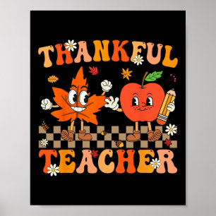 Poster Merci Professeur Retro Super Thanksgiving Fall Wig