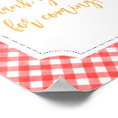 Poster Merci rouge de tournesol pique-nique pour venir (Coin)