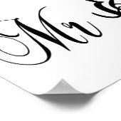 Poster Merci signe mariage noir et blanc (Coin)