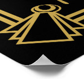 Poster Merci signe mariage or et noir (Coin)