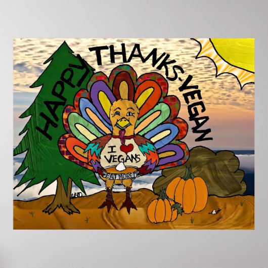 Poster Merci Vegan Thanksgiving Turquie (Devant)