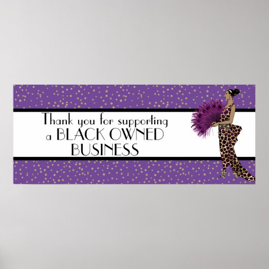 Poster Merci violet Glam Support Black Business (Devant)