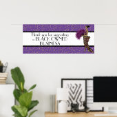 Poster Merci violet Glam Support Black Business (Bureau à domicile)