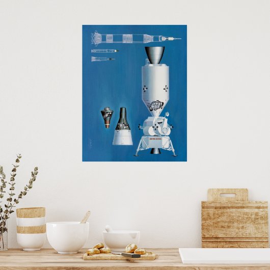 Poster Mercure, Gemini et Apollo Spacecraft (Cuisine)