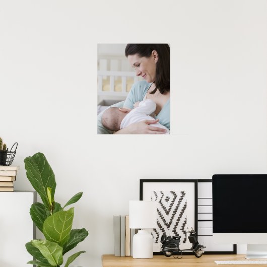 Poster Mère allaitant bébé (Bureau à domicile)