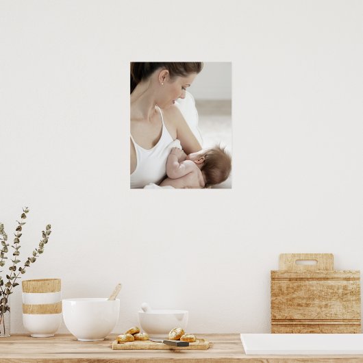 Poster Mère allaitant bébé 2 (Cuisine)
