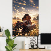 Poster Mère Anime dans la prairie matinale - Ultra haute (Bureau à domicile)