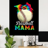 Poster Mère Art Baseball Mama Anniversaire (Bureau à domicile)