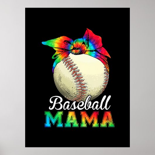 Poster Mère Art Baseball Mama Anniversaire (Devant)
