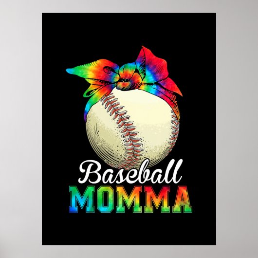 Poster Mère Art Baseball Momma Anniversaire (Devant)