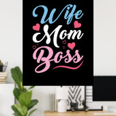 Poster Mère Art Femme Maman Boss (Bureau à domicile)