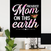 Poster Mère Art Fier Maman Sur Terre (Bureau à domicile)