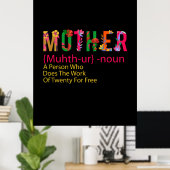 Poster Mère Art Mère Fleur Définition (Bureau à domicile)