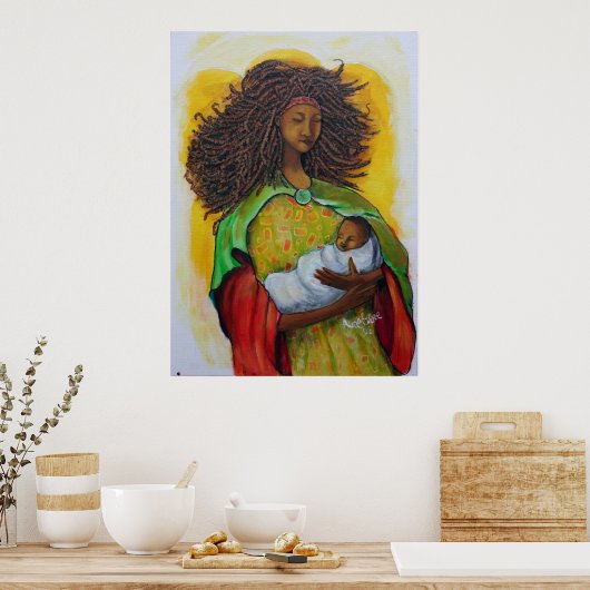 Poster Mère avec enfant (Cuisine)