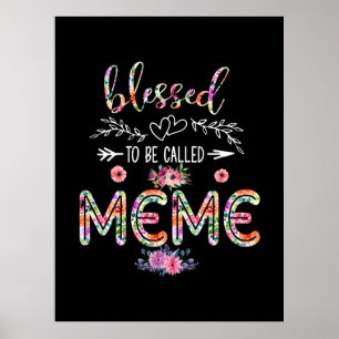 Poster Mère Béni D'Être Appelée Maman Et Mème Fleur