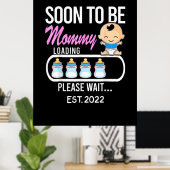 Poster Mère cadeau | Bientôt Être Maman 2022 (Bureau à domicile)