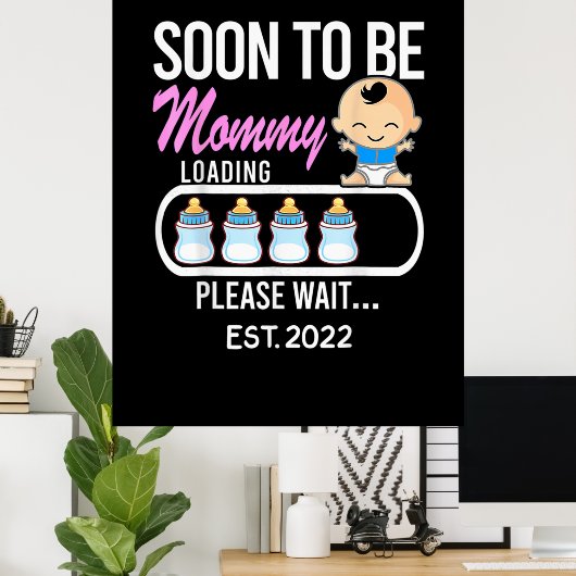 Poster Mère cadeau | Bientôt Être Maman 2022 (Bureau à domicile)