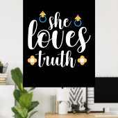 Poster Mère Cadeau Elle Aime La Vérité (Bureau à domicile)