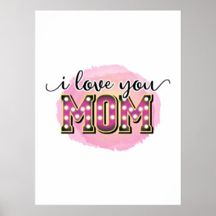 Poster Mère cadeau Je t'aime Maman
