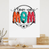 Poster Mère Cadeau Je t'aime Mère (Cuisine)