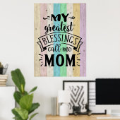 Poster Mère Cadeau Ma Bénédiction La Plus Grande Appelez- (Bureau à domicile)
