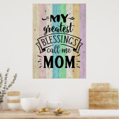 Poster Mère Cadeau Ma Bénédiction La Plus Grande Appelez- (Cuisine)