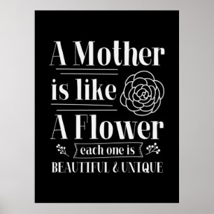 Poster Mère Cadeau Une Mère Est Comme Une Fleur