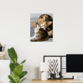 Poster Mère chat adore chaton mignon (Bureau à domicile)