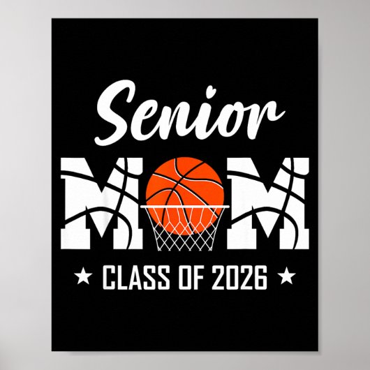 Poster Mère de basketteuse senior fière promotion 2026 (Devant)