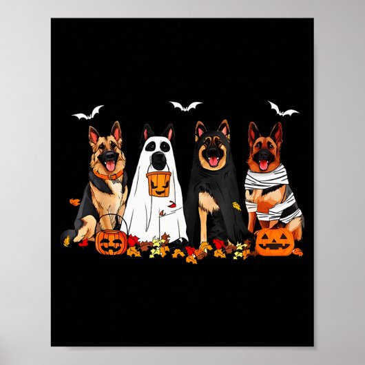 Poster Mère de chien drôle de fantôme berger allemand Hal (Devant)