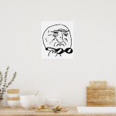 Poster Mère de Dieu Rage Face Mème comique (Cuisine)