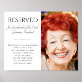 Poster Mère de la mariée Photo Mémorial Mariage (Devant)