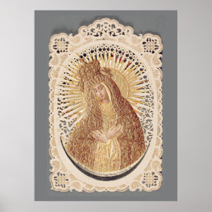 Poster Mère de la Miséricorde Madonna dans la prière ...