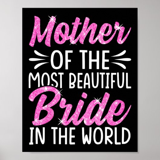 Poster Mère De La Plus Belle Mariée Mariage (Devant)