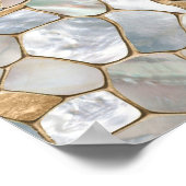 Poster Mère de perle et de cellules d'or abstrait (Coin)