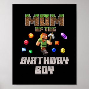 Poster Mère du garçon d'anniversaire Joueur de jeux vidéo