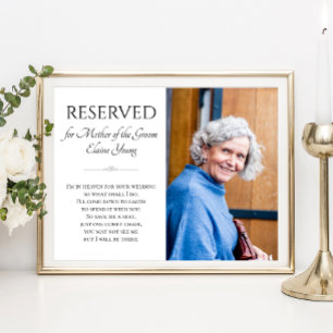 Poster Mère du marié au ciel Photo Mémorial Mariage