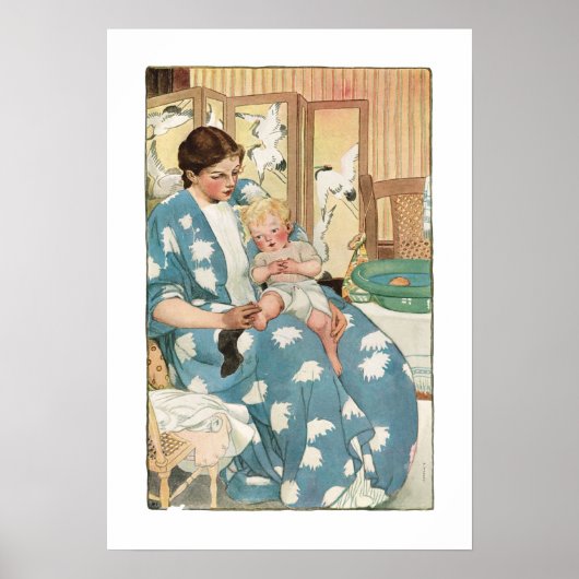 Poster Mère édouardienne vintage avec enfant (Devant)
