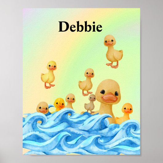 Poster Mère et bébé canard (Devant)