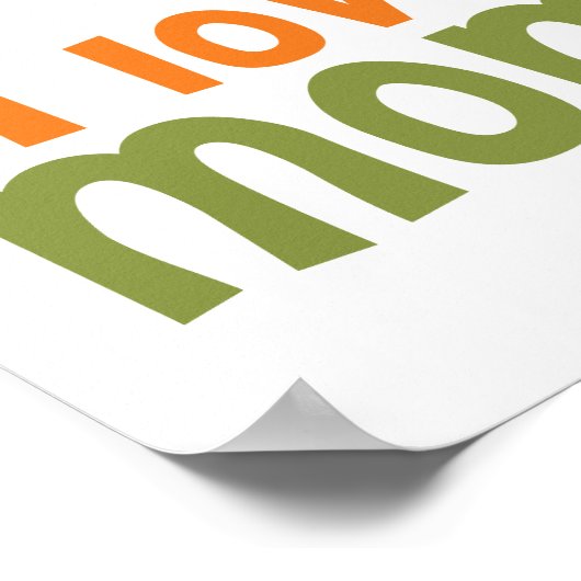 Poster Mère et bébé fentes accroché à une branche j'aime (Coin)