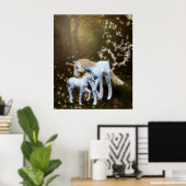Poster Mère et bébé licorne (Bureau à domicile)