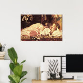 Poster Mère et enfant (femme et fille) (Bureau à domicile)