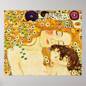 Poster Mère et enfant par Gustav Klimt (Devant)