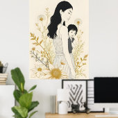 Poster Mère et enfant X (Bureau à domicile)